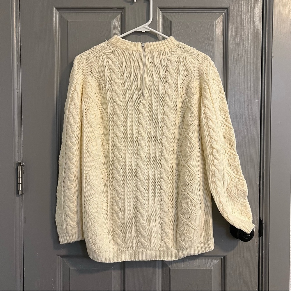 Expressly for Joyce Cream Knit Sweater Vintage 80s Prep Gilmore - Picture 5 of 5